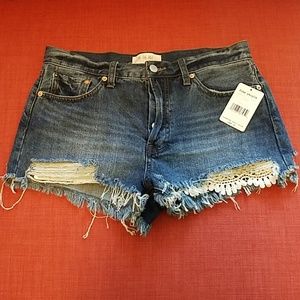 Free People Avery Distress Shorts